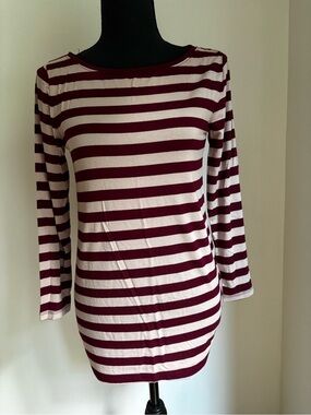 J CREW HATCH pink maroon long sleeve tee size XS/S